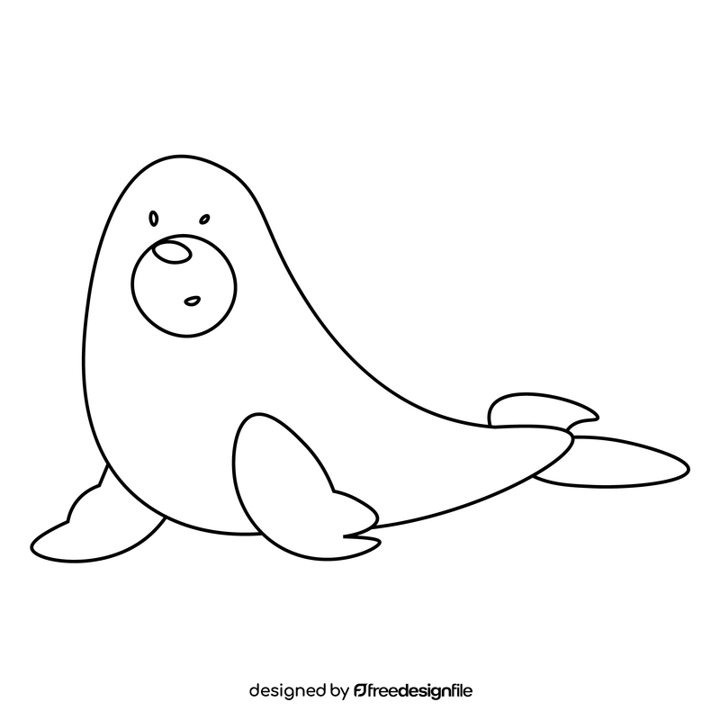 Seal black and white clipart