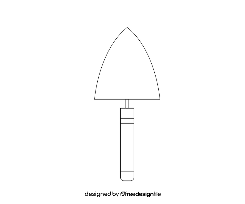 Trowel cartoon black and white clipart