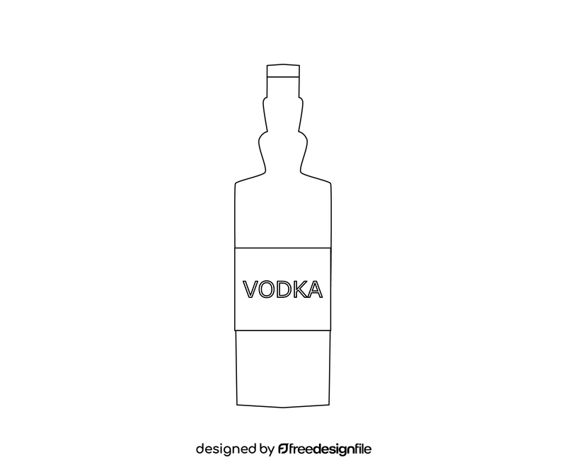 Russian vodka black and white clipart