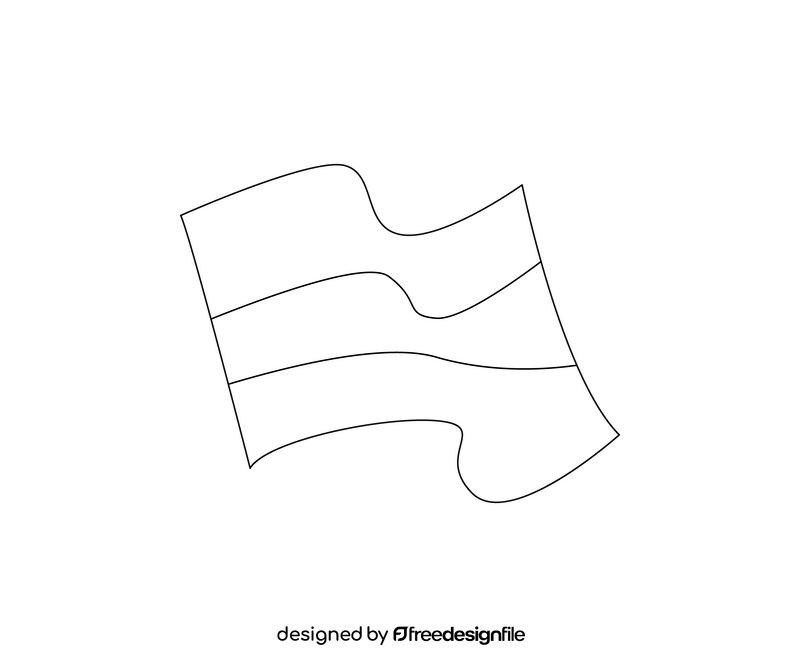 Russia flag drawing black and white clipart