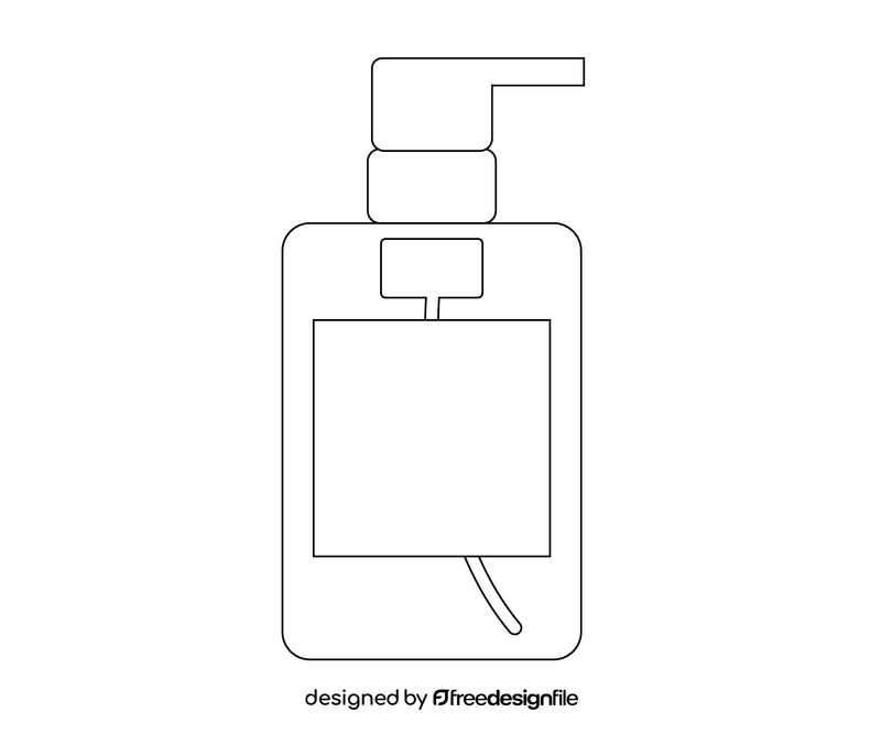 Cartoon cleansing foam black and white clipart