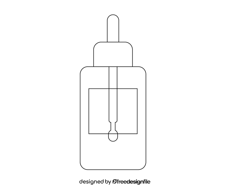 Cosmetic bottle black and white clipart
