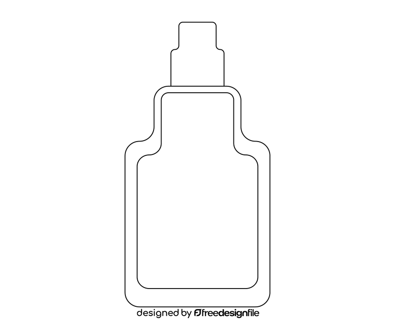 Cosmetic container black and white clipart