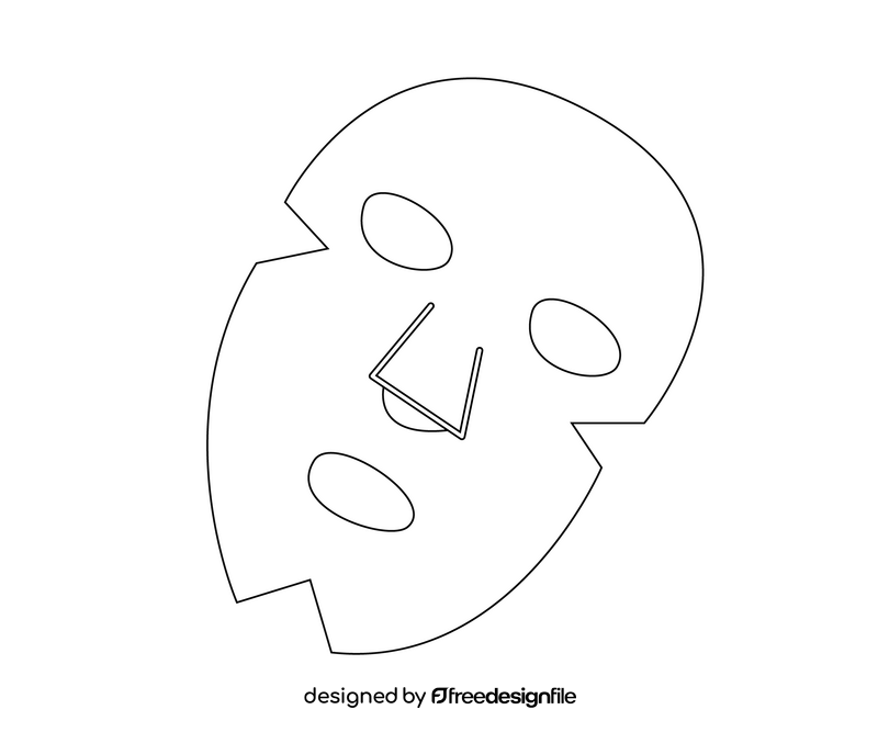 Skincare face mask black and white clipart