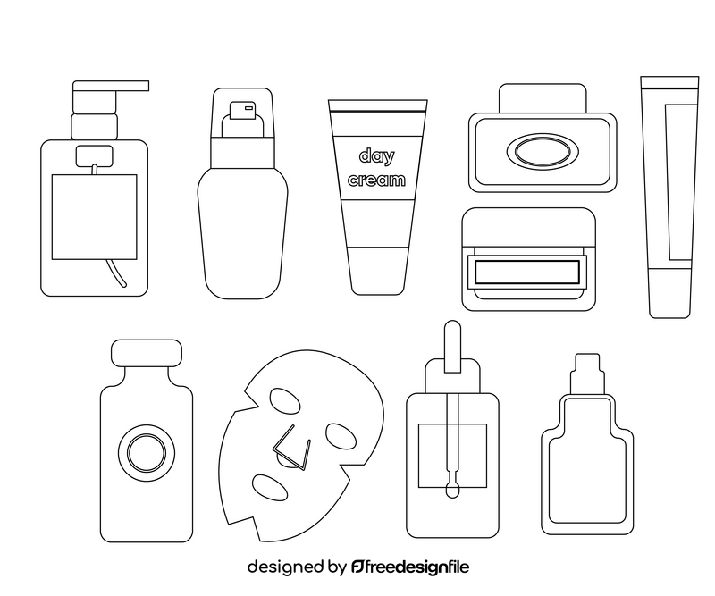 Skincare black and white vector