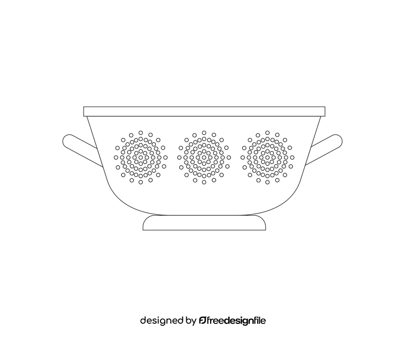 Free colander black and white clipart