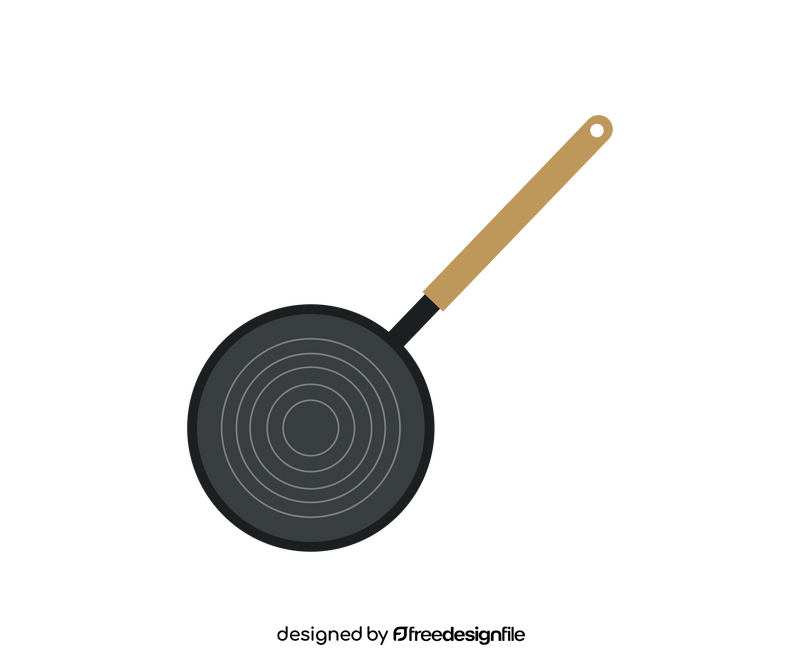 Frying pan top view drawing clipart