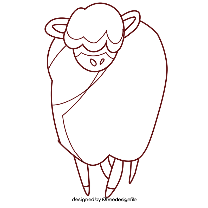 Sheep cool black and white clipart