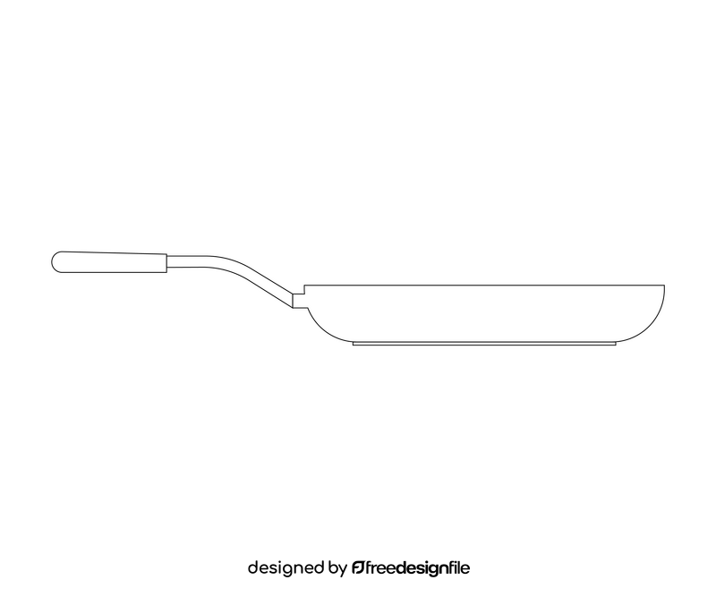Frying pan free black and white clipart