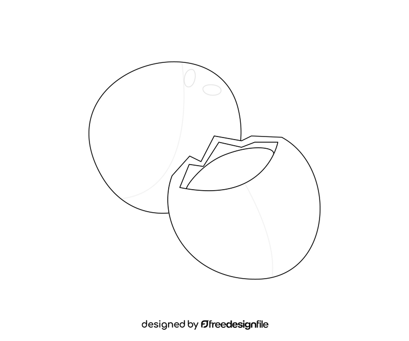 Free coconut black and white clipart