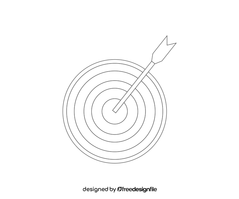 Arrow target black and white clipart