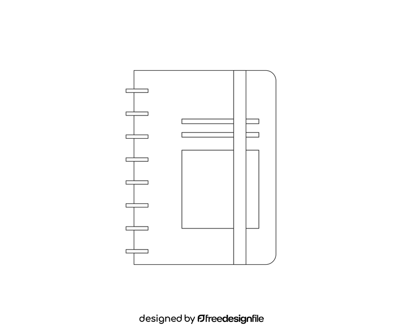 Daily planner free black and white clipart