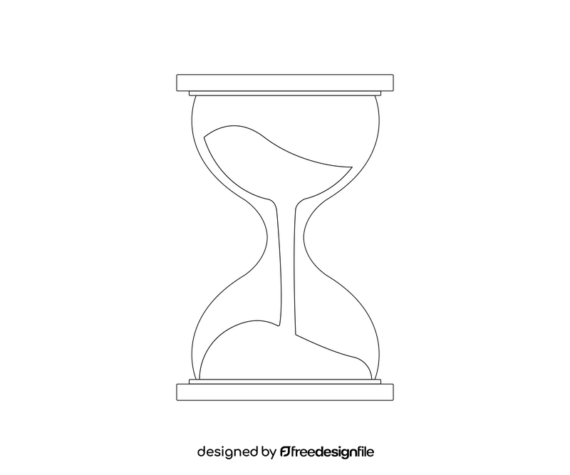 Hourglass black and white clipart