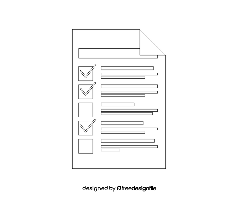 To do list free black and white clipart