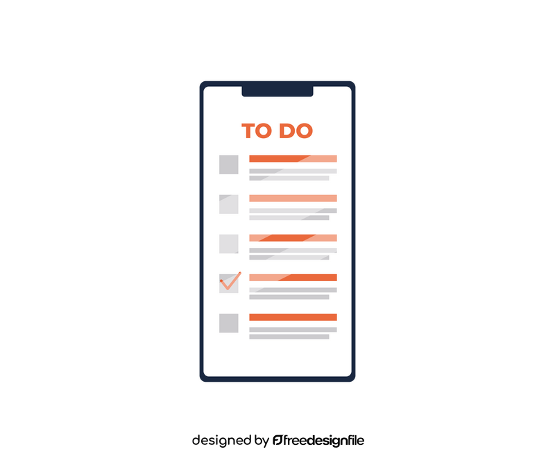 Smartphone with to do list clipart