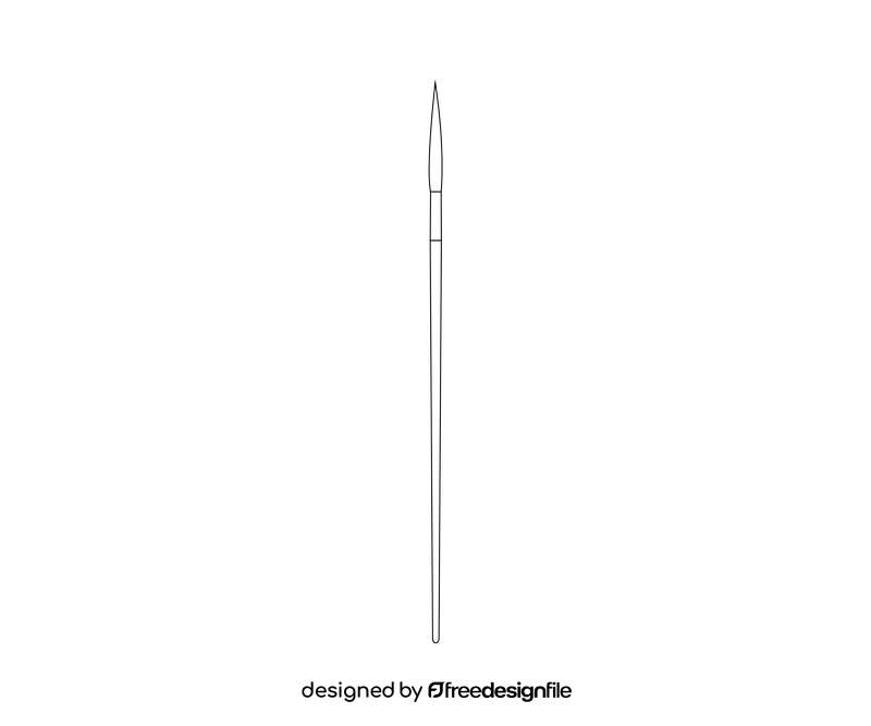 Thin paintbrush black and white clipart