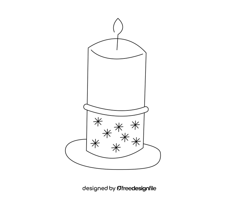 Candle black and white clipart