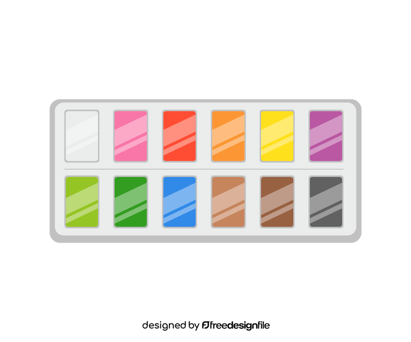 Watercolor palette clipart