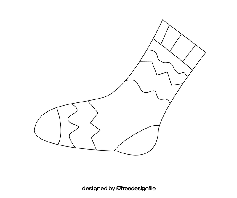Socks illustration black and white clipart