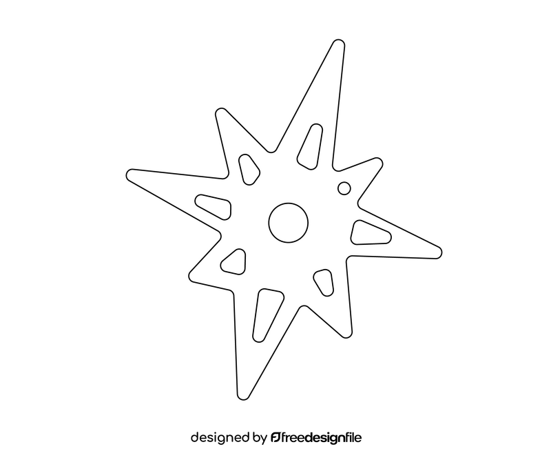 Star black and white clipart