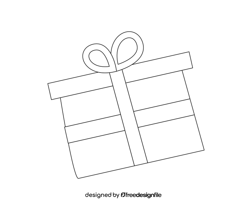 Free gift black and white clipart
