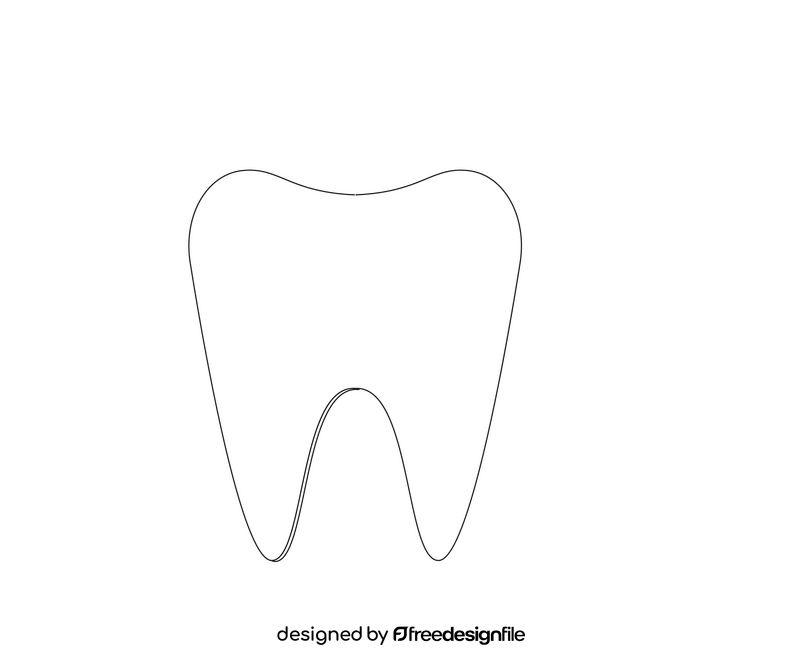 Bad tooth black and white clipart