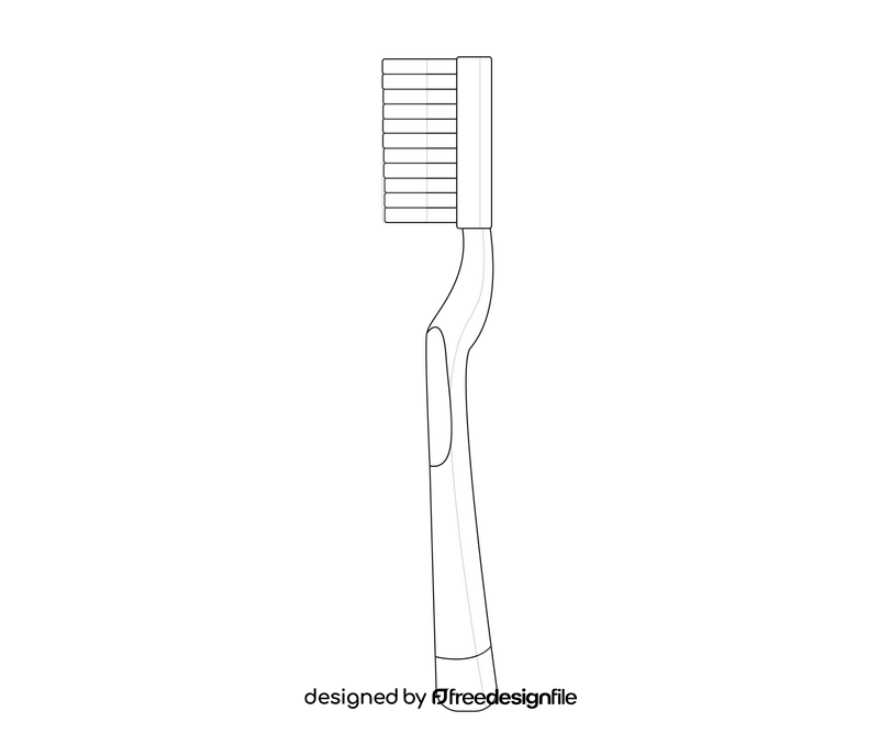 Toothbrush black and white clipart