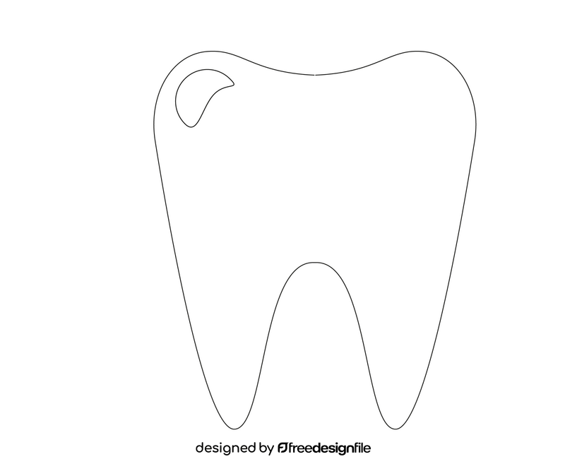 Tooth black and white clipart