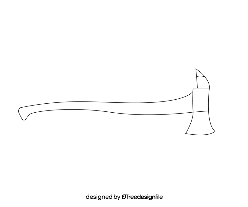 Fire ax black and white clipart