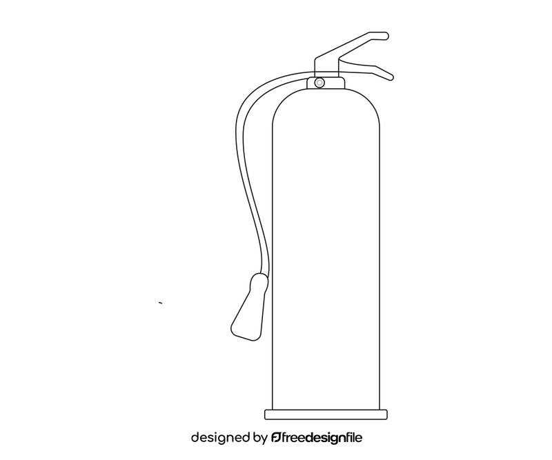 Cartoon fire extinguisher black and white clipart