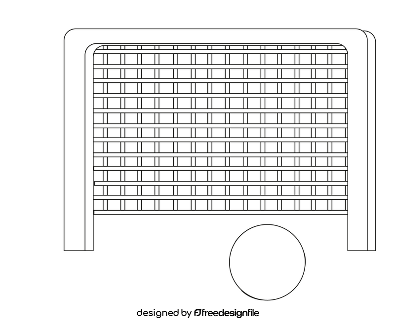 Football goal illustration black and white clipart