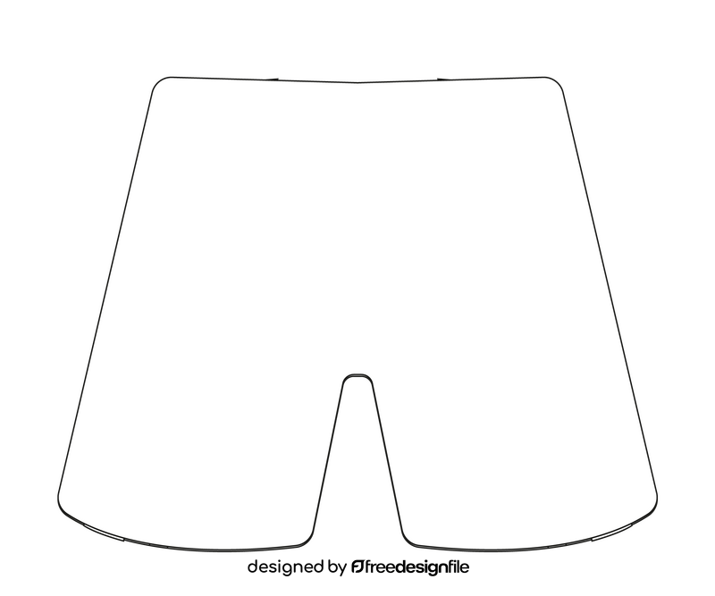 Soccer shorts black and white clipart