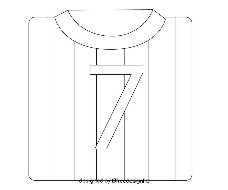 Soccer T shirt drawing black and white clipart