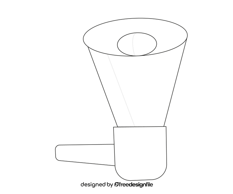 Cartoon megaphone speaker black and white clipart