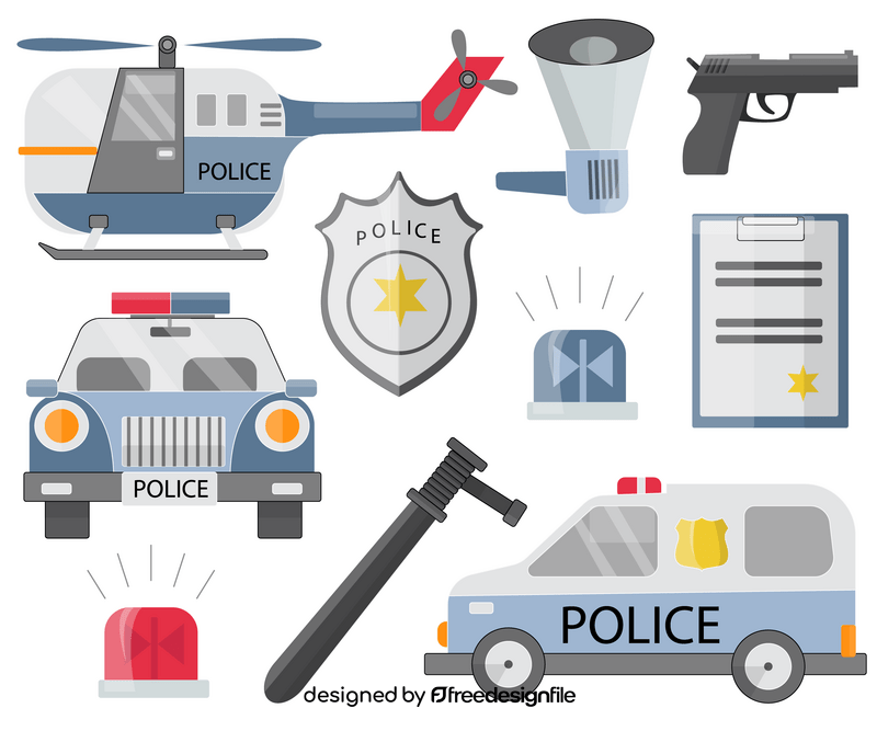 Police objects vector