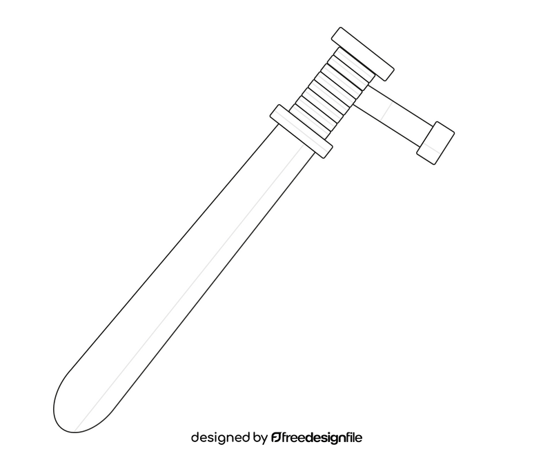 Police club weapon free black and white clipart