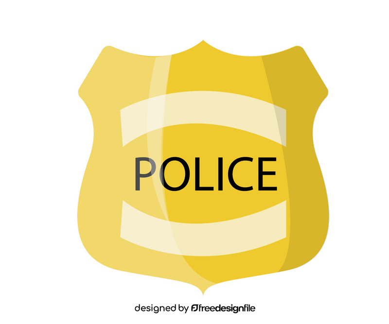 Yellow police badge drawing clipart