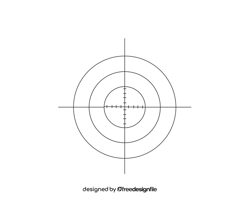 Shooting target black and white clipart