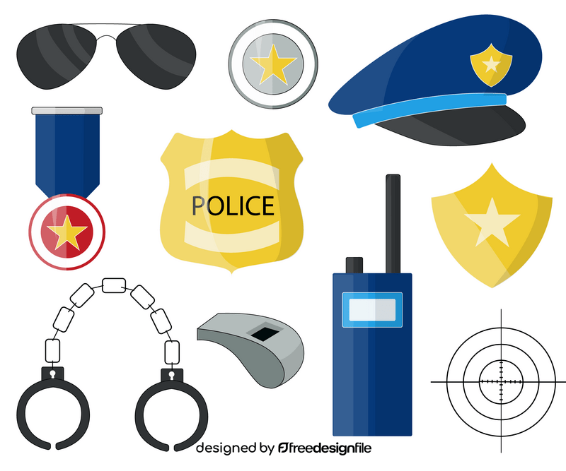 Police icons vector