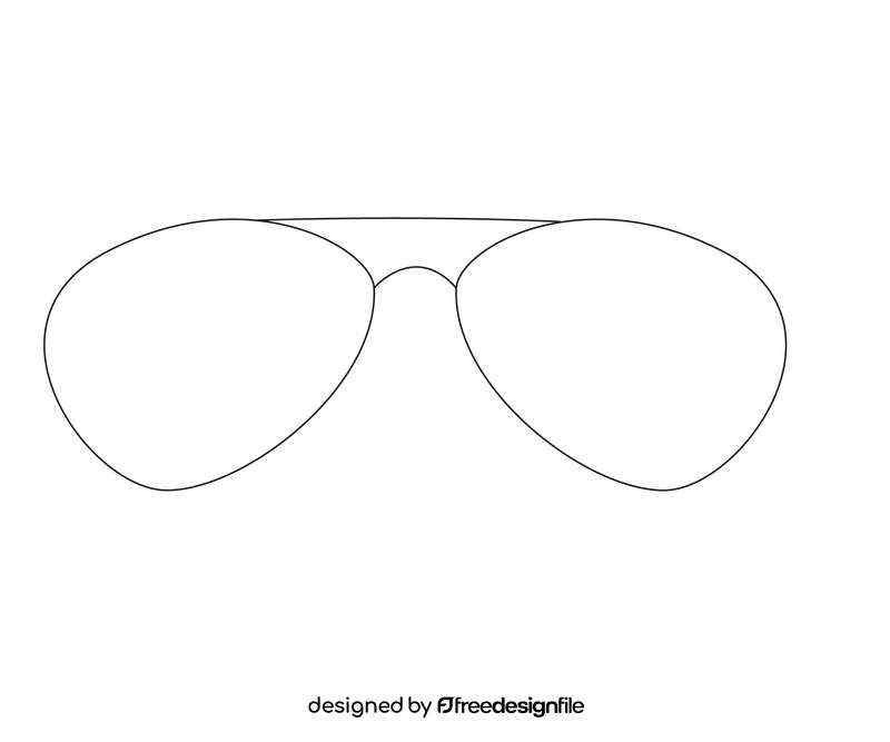 Classic sunglasses illustration black and white clipart