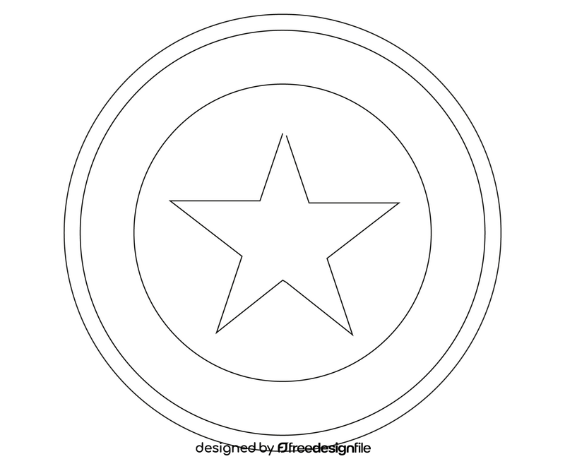 Police badge illustration black and white clipart