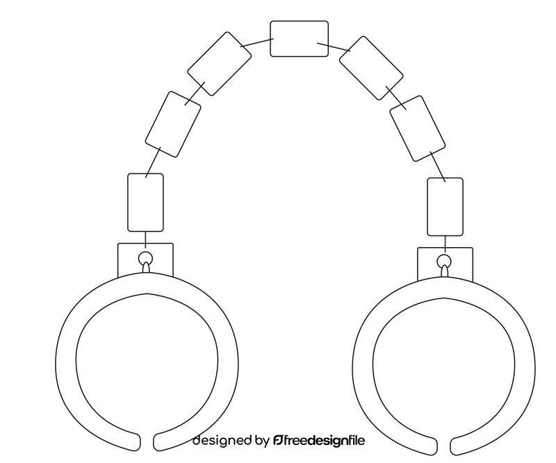 Police handcuffs drawing black and white clipart