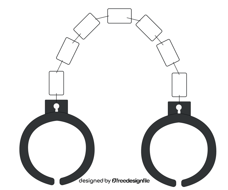 Police handcuffs drawing clipart