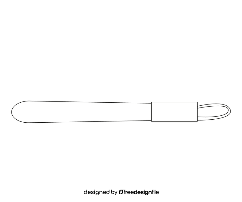 Police tonfa free black and white clipart