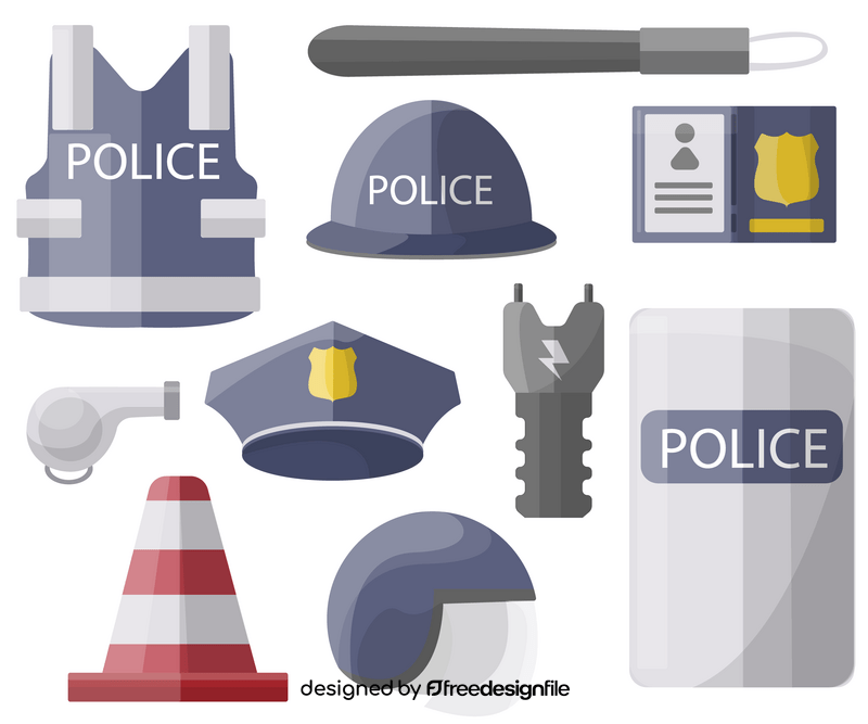 Police elements vector