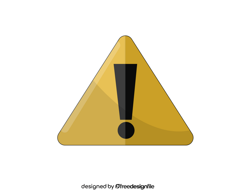 Warning road sign, yellow exclamation mark traffic sign clipart