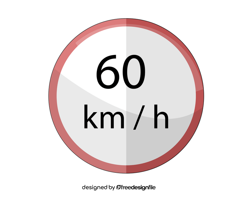 Maximum speed limit 60 road sign clipart
