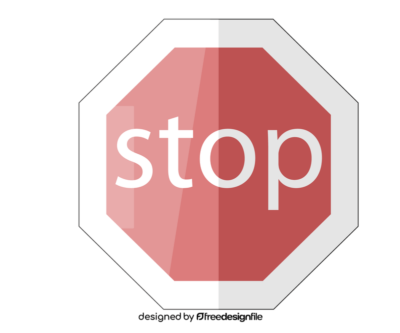 Stop traffic sign cartoon clipart