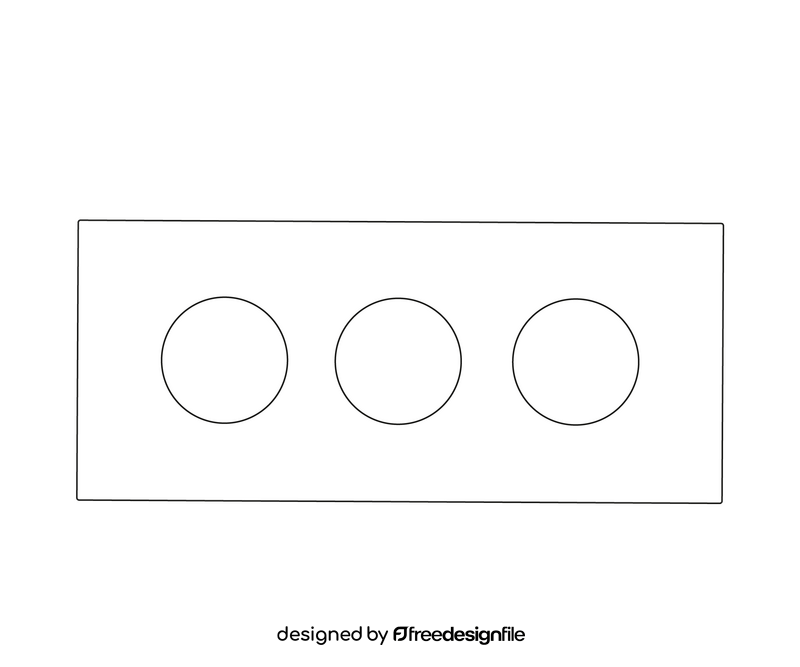 Traffic light drawing black and white clipart