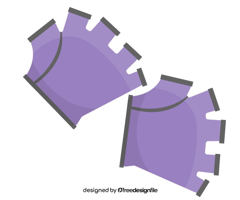 Purple fitness gloves, weight lifting gloves clipart